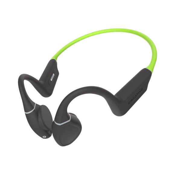 Creative Outlier Free+ - Headphones with mic - open ear - behind-the-neck mount - Bluetooth - wireless - lime green, dark slate gray
