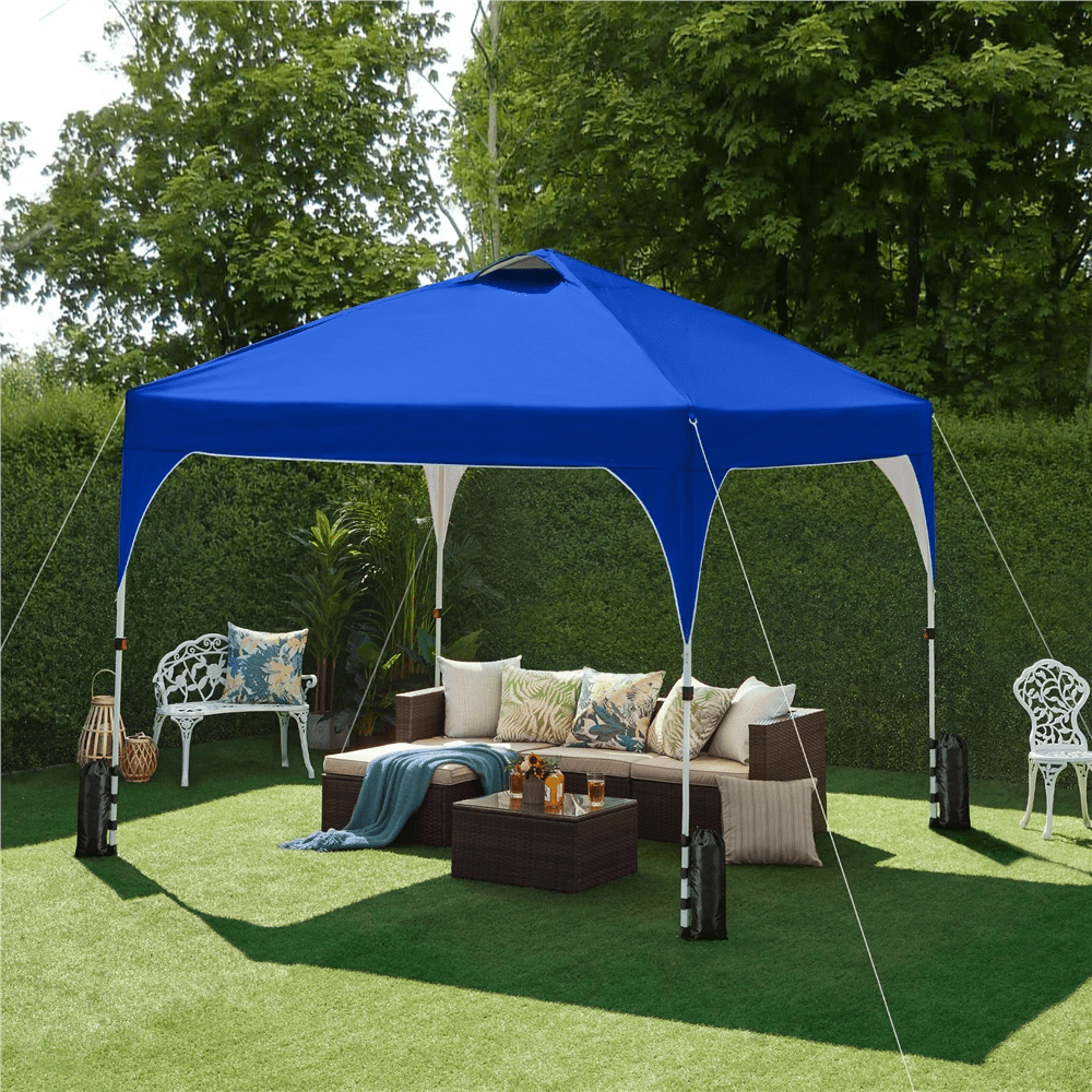 Renwick 10x10ft Outdoor Instant Pop-Up Canopy with 4 Sand Bags, Blue