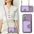 thumbnail image 3 of SaniMore for Samsung Galaxy S21 FE Case, Magnetic Wallet Case with Shoulder & Wrist Strap for Women/Girls, PU Leather Card Holder Flip Kickstand Cover for Samsung Galaxy S21 FE 5G, Purple, 3 of 8