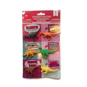 Valentine's Day Cards for School/Classroom Gift Exchange, Party Favors with Mini Dinosaurs Keepsake- 4 Pack (Total of 24 Individual Cards)