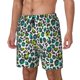 thumbnail image 1 of Balery Green Leopard Bañador para hombre, shorts de playa de secado rápido con entrepierna y forro de compresión-Large, 1 of 6