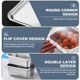 thumbnail image 6 of Datingday 6-Pan Stainless Steel Buffet Food Serving Display Container with Clear Roll Top Cover , Ice Cooled & Insulated Serving Tray for Salads, Sushi, Condiments, 6 of 7