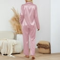 thumbnail image 2 of SUNBS Pajamas For Women Set Silky Satin Two Piece Outfits For Women Long Sleeve Nightwear Loungewear, 2 of 7