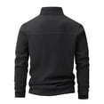 thumbnail image 4 of Krdevn Hoodies for Men - Jacket Mens Standing Collar Sweatshirt Long Sleeve Half Cardigan - Sweatshirts for Men,Color:Black,Size:XL, 4 of 8
