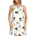 thumbnail image 1 of Xecao Mignon Chat pour Robes d'Été pour Femmes Robes Décontractées de Plage Robes Sans Manches T-Shirt Robe Évasée avec Poches, 1 of 7