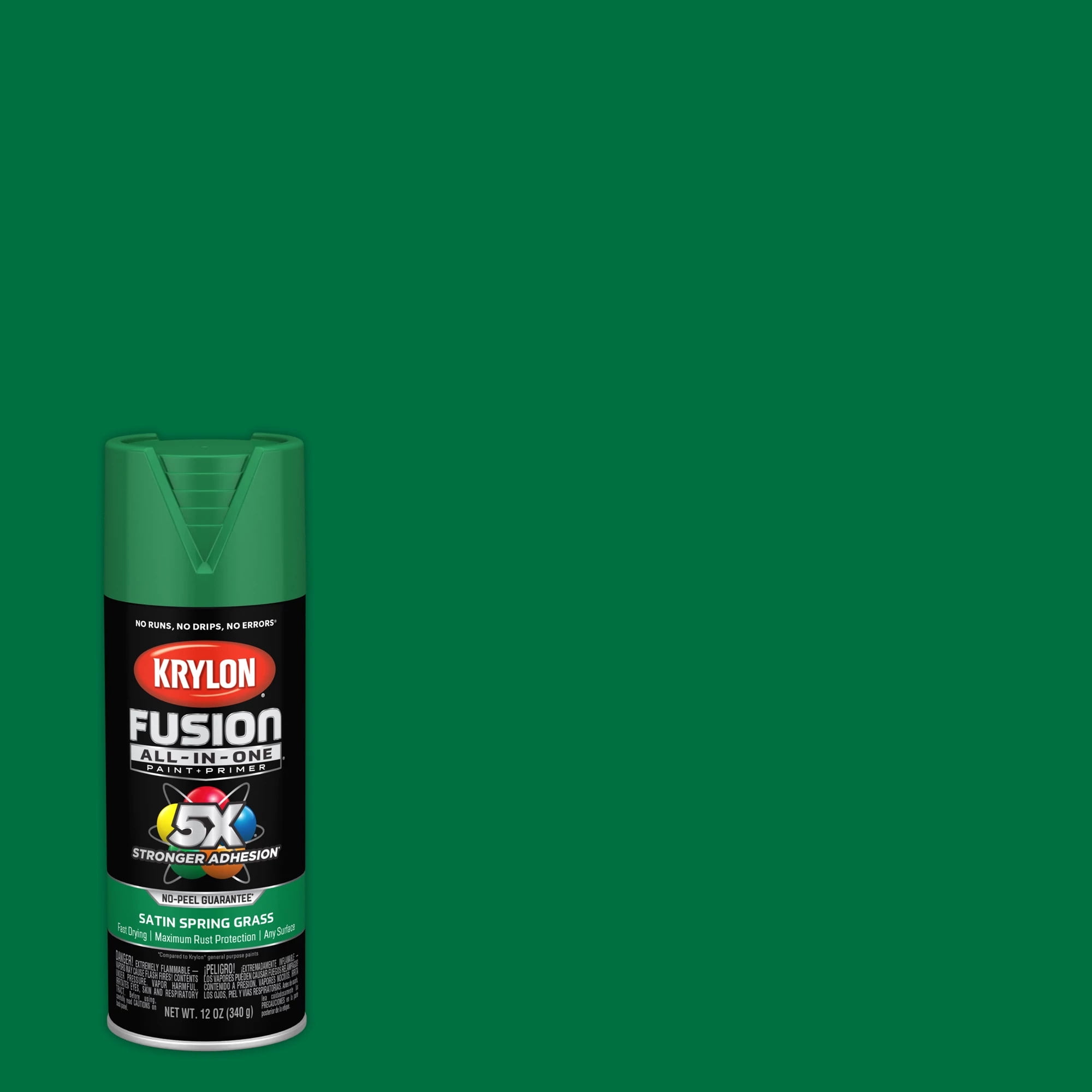(6 pack) Krylon K02751007 Krylon Fusion All-In-One Spring Grass Satin 12 oz. Spray Paint, Multi-Surface, (1 Piece, 1 Pack)