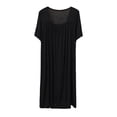 thumbnail image 5 of YgkuHd Cotton Nightgowns for Women Womens Solid Color Lace V Neck No Sleeved Loose Casual Mid Calf Nightgown Casual Print Sleepdress, 5 of 8