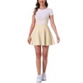 thumbnail image 1 of Faldas de mujer INSPIRE CHIC, falda de tirantes gótica con pliegues, elástica, de cintura alta, estilo A-line, Kawaii, color caqui claro, 1 of 6