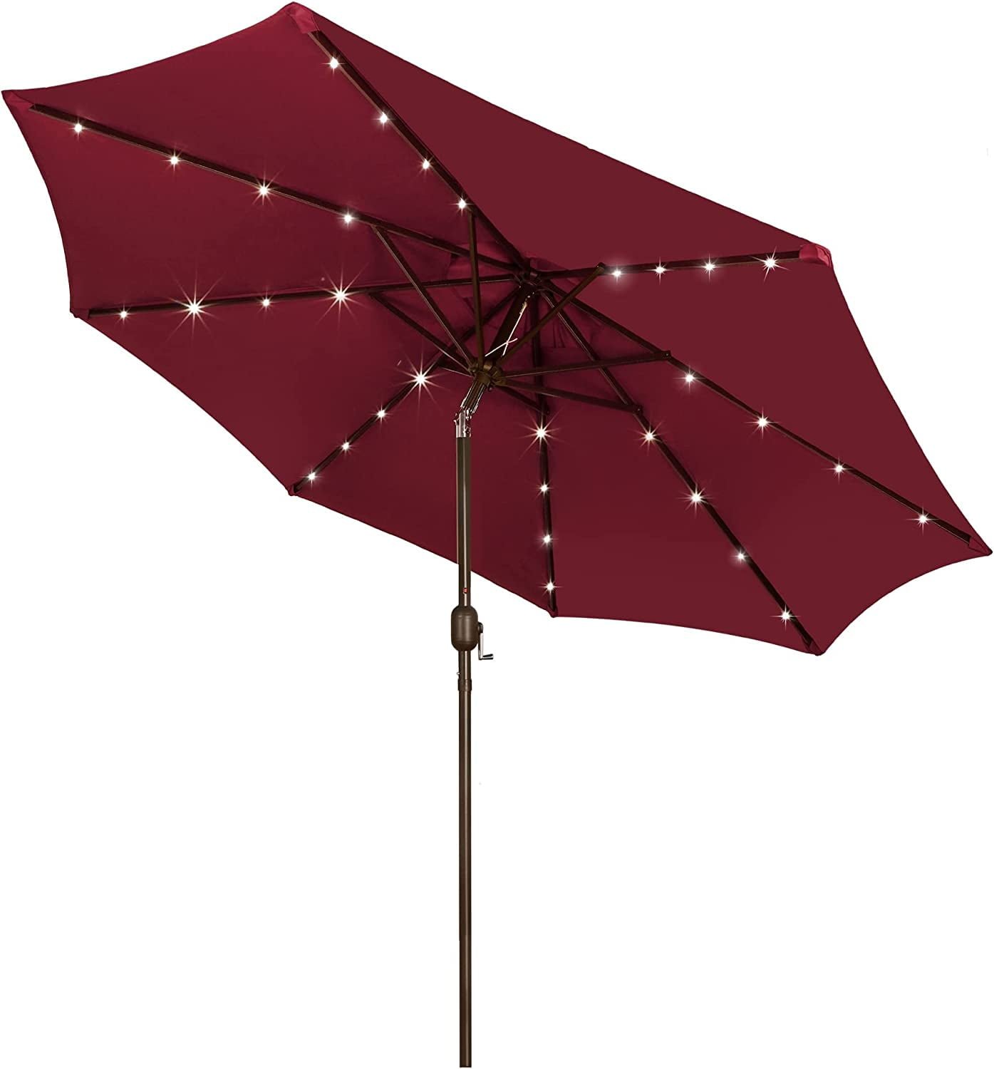 ZXNYH 9 ft Solar Umbrella 32 LED Lighted Patio Umbrella Table Market