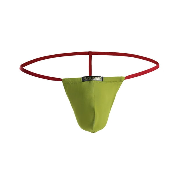 DENGDENG Men's Thong Underwear Sexy Solid Micro Low Rise Hollow