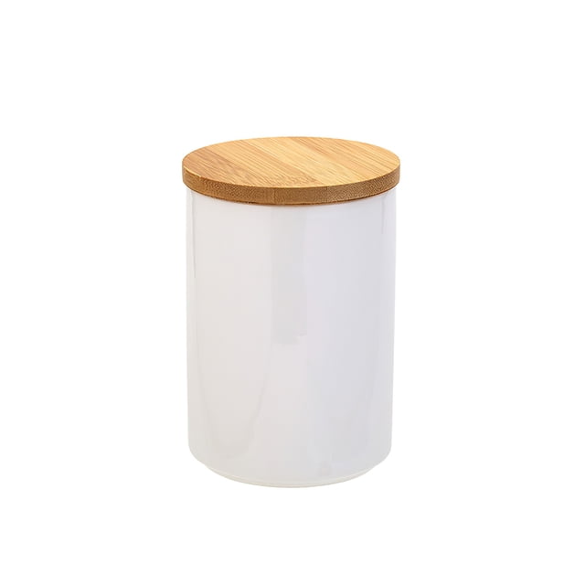 Tarro De Almacenamiento Sellado Tarro De Almacenamiento De Cerámica Tarro De Almacenamiento De Alimentos Redondo Para El Hogar Tarro De Cocina A Prueba De Humedad Con Anillo De Goma Tapa De Madera Inevent HA025364-02