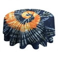 thumbnail image 4 of Colorful Tie Dye Pattern Round Tablecloth 60"x60",Wrinkle Wipeable Table Cloth for Kitchen Dining Room Picnic Patio Party, 4 of 6