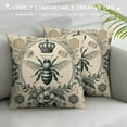 thumbnail image 3 of GOSMITH Decorative Throw Pillow Cover Farmhouse Crown Bee Cushion Case Square Shape for Couch Bed Sofa Car, 3 of 5