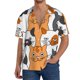 thumbnail image 1 of Balery Funny Cats Camisa Casual de Manga Corta con Botones para Hombre, Texturizada, Estilo Cubano, para Playa, Verano-4X-Large, 1 of 5