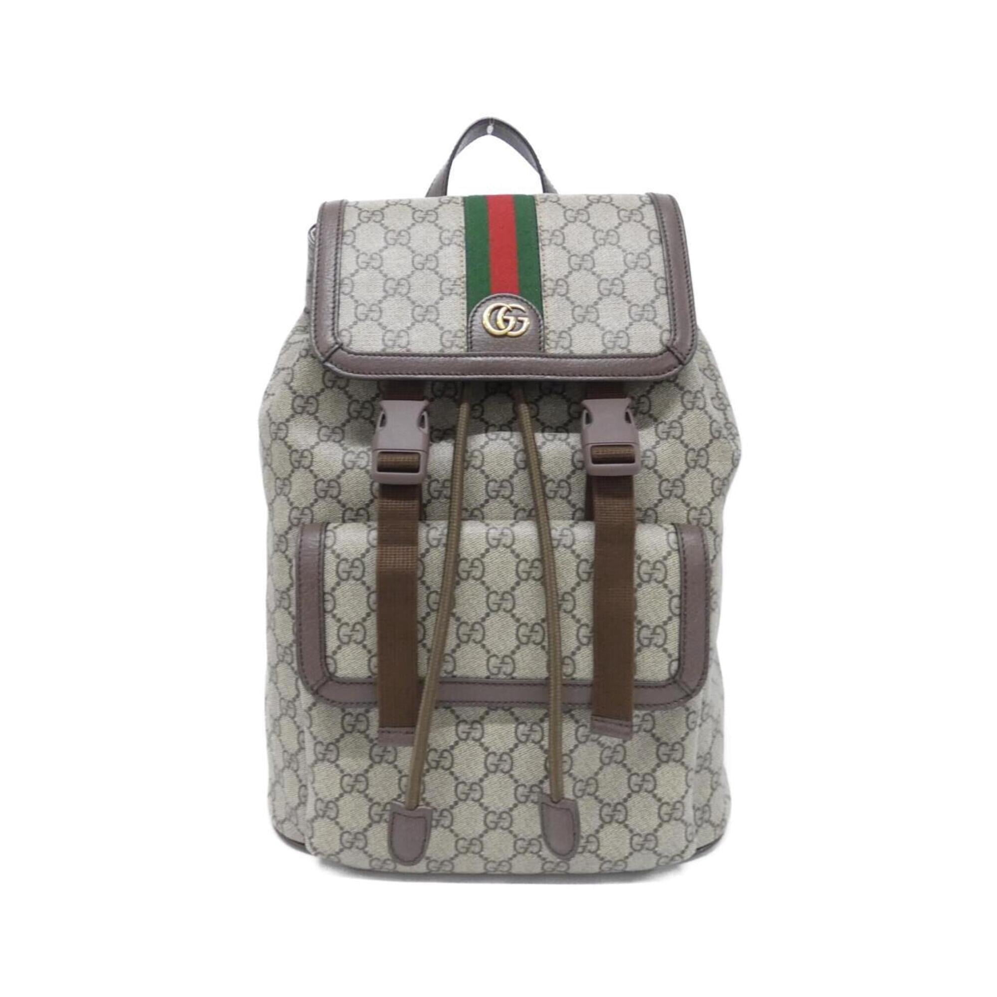 GUCCI Brown Coated Canvas Backpack GUCCI Interlocking G Supreme Canvas Backpack Brown 674147 main image 2