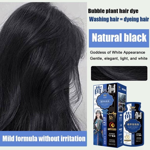 Natural Plant Hair Dye,Botanical Bubble Hair Dye 22.5ml x 12 packs