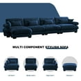 thumbnail image 5 of BUIORD 166" Modular Sectional Couches and Sofas, 4-Seat Oversized Sectional Sofa for Living Room, Velvet L-Shaped Sectional Couch with Reversible Ottoman, Blue, 5 of 8