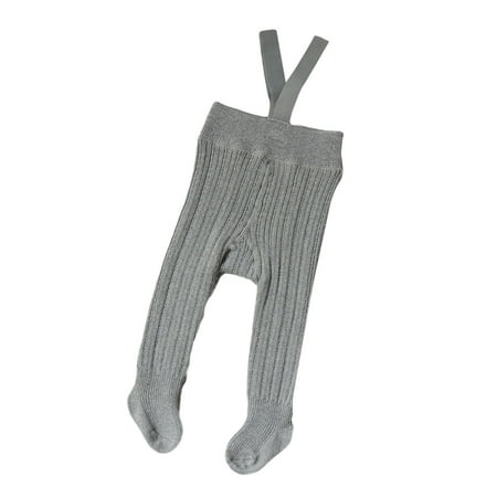 

Mildsown Baby Girl Boy Ribbed Leggings Solid Suspender Knit Tights Footless Overall Pants Pantyhose