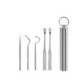 thumbnail image 2 of Toothlick Travel Tou Cleaning Pick Barbecue Fruit Horquilla Reutilizable Lavable Lavable Dientes Multifuncionales Flosser Flosser con Titular 5pcs Speravity HA012565-01, 2 of 7
