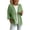 #03 Green, variant on Women's 3/4 Sleeve Open Front Cardigan, Casual Linen Outerwear, Button Up Shirt Jacket, Loose Cocoon Overcoat with Ornamental Button for Vacation Casual, Black S
