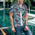 thumbnail image 6 of KLL Fish In The Wave for Men's Baseball Shirts,Short Sleeve Casual Shirts Button Down Shirt for Men Beach Summer Wedding Shirt-4X-Large, 6 of 7