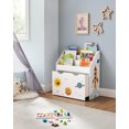 thumbnail image 2 of SONGMICS Toy Organiser, Children’s Bookshelf with 3 Shelves, Removable Storage Box, White, 2 of 7