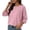 Pink, variant on Breezora Women's Summer Casual Knit Tops 3/4 Sleeve Crew Neck Lightweight Ribbed Pullover Sweater For Weekend Outing