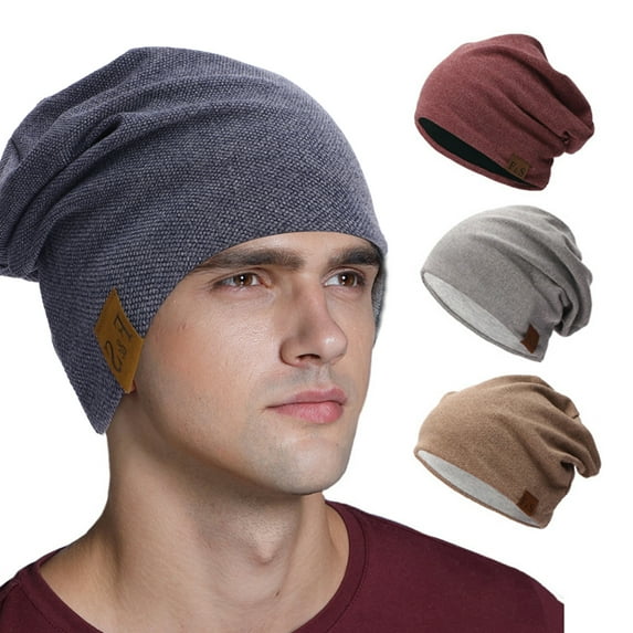 AURORA TRADE Autumn Winter Unisex Hat Solid Color Warm Relaxed Fit Hip Hop Plush Beanie Cap for Outdoor
