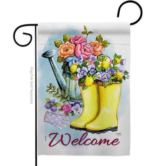 Breeze Decor G154099-BO Spring Shower Garden Flag Floral 13 x 18.5 in. Double-Sided Decorative Vertical Flags for House Decoration Banner Yard Gift
