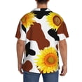 thumbnail image 5 of Gaeub Cow Print Sunflower Men's Lapel Short Sleeve Shirt, Relaxed Fit Shirt, Soft and Breathable for Outdoors Party Travel - X-Large, 5 of 7