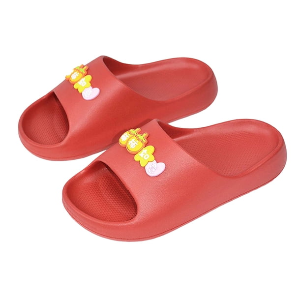 Zapatillas de Suela Suave Unisex Niños de Moda Casual Verano Engrosado Zapatillas de Baño de Casa Reversibles con Espuma Liviana Eva Y Suela Antideslizante