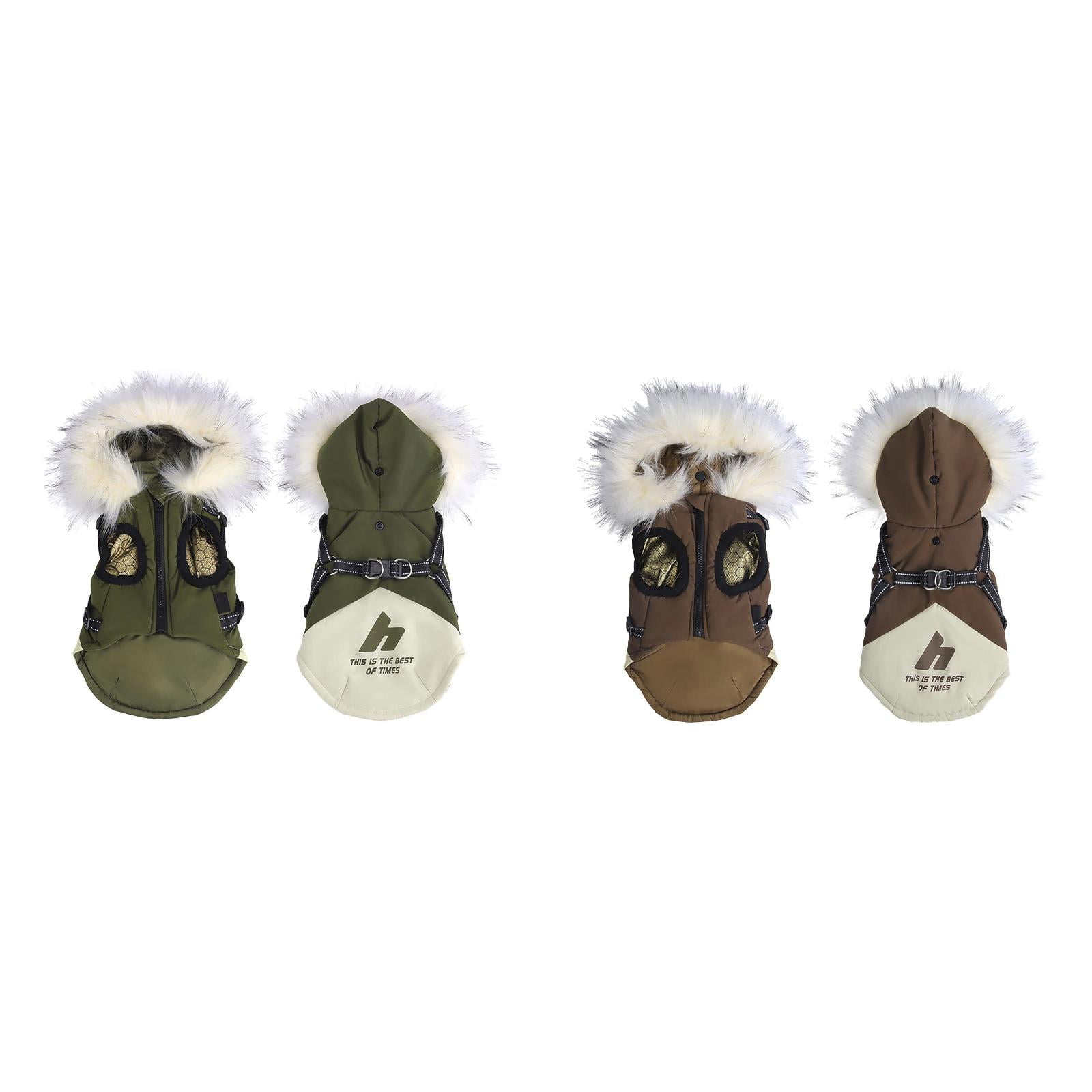 Coat with Harness Winter Jacket with Hood and Warm Reflective Coats for Small Medium Large Pet Clothes Hangers Pet Clothes for Large Dogs Female Pet Clothes Hangers for Closet Pet Clothes for Small