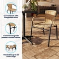 thumbnail image 4 of Emma + Oliver 4 Pack Beige Rattan Indoor-Outdoor Restaurant Stack Chair with Curved Back, 4 of 15
