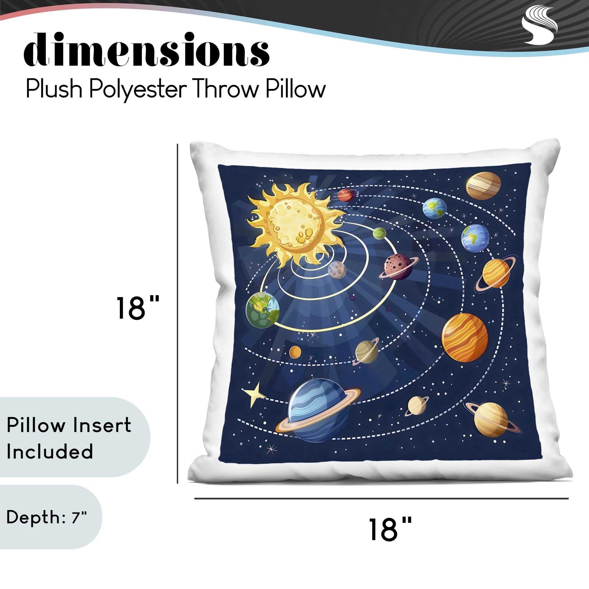 Stupell Industries Planets In Orbit Decorative Printed Throw Pillow, design by Creative Studio