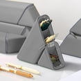 thumbnail image 4 of Roiihwy Standing Aesthetic Triangular Design Pencil Case Pouch, Portable Pen Bag Holder Wide with Drawer(Gray), 4 of 6