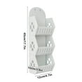thumbnail image 3 of 3-Tier Wall Mounted Bathroom Storage Rack | PVC Shower Organizer with Hanging Rings | White Space-Saving Shelf for Toiletries & Cleaning Supplies, 3 of 6