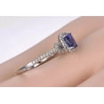 thumbnail image 2 of Shree Diamonds 2Ct Cushion Cut Lab-Created Tanzanite Engagement Ring, 14K White Gold Plated, 2 of 2