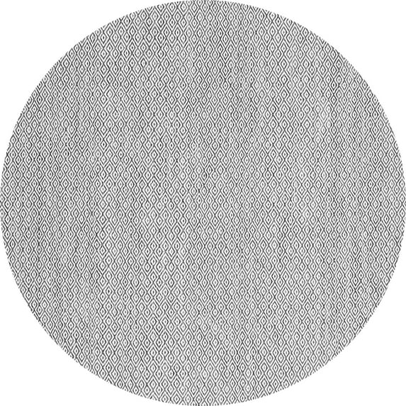 Ahgly Company Indoor Round Abstract Gray Contemporary Area Rugs, 6' Round