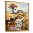 thumbnail image 2 of Designart "Nostalgic Rural Scenes In Neo-Impressionism I" Countryside Floater Framed Wall Art Living Room, 2 of 5