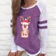 thumbnail image 1 of Camisas Navideñas Para Mujer Tops de Manga Larga Estampado Patchwork Cuello Redondo Blusa Informal Odeerbi ODB209578, 1 of 6
