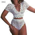 thumbnail image 1 of Ropa interior sexy Suave fibra elástica Gancho Flor Encantador empalme Traje sexy, XXL, Blanco Inevent XX000128-10, 1 of 7