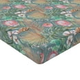 thumbnail image 4 of Ambesonne Floral Fitted Sheet, Exotic Dried Leaves Print, Queen Size, Cadet Blue Pink Green, 4 of 5