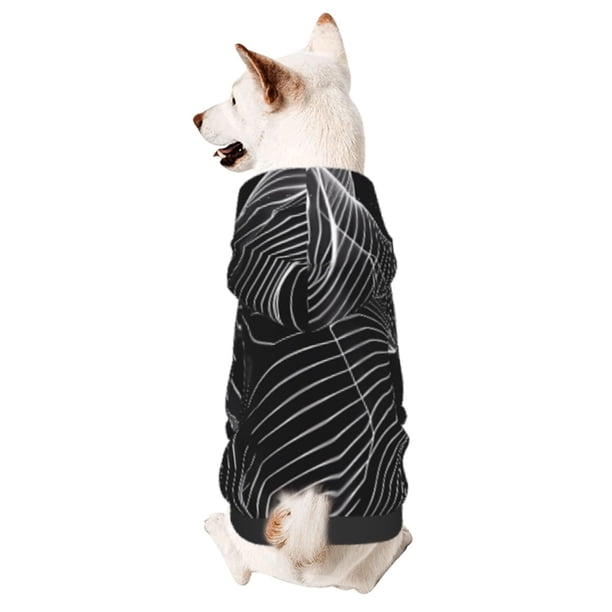 Fotbe Geometric Lines Dog Art Sudadera con Estampado para Perros Pequeños – Suéter con Capucha para Mascotas, Tela Suave de Forro Polar con Bolsillo-Medium