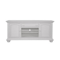 American Woodcrafters Cottage Traditions Eggshell White 72-inch Wood TV Console