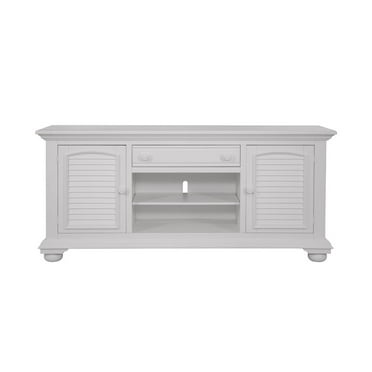 American Woodcrafters Cottage Traditions Eggshell White 72-inch Wood TV Console