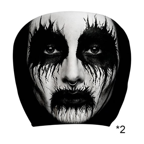 Halloween Scary Headrest Covers, 2 Pcs Halloween Ghost Face Headrest Covers, Stretchy Seat Headrest Protector, Auto Interior Decoration, Fit for Vehicle Car SUV Truck, Funny Gag Gift Decor