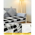 thumbnail image 4 of Black White Plaid Sofa Couch Cushion Covers Washable, Removable Stretchable Sectional Couch Covers, Spring Farmhouse Buffalo Checkered Slipcovers for L & T Shape Sofa Furniture Protector S Size 3 pcs, 4 of 7