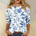 thumbnail image 2 of Women Blouse 3/4 Sleeve Petite, Plus Size Womens Shirts Fitted Basic Tees 3/4 Women Fashion Tops Trendy Dry Fit Shirts for Women my orders, 2 of 5