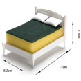thumbnail image 2 of Soporte para esponja de cocina de 2 piezas, cama de almacenamiento de toallitas de esponja creativa, estante de almacenamiento de estropajo en forma de cama, escurridor de cocina, 2 of 5