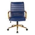 thumbnail image 2 of OSP Home Furnishings Mid-Back Faux Leather Chair with Gold Finish in Navy Faux Leather, 2 of 5